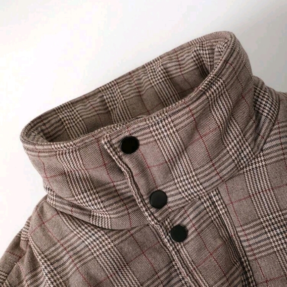 PLAID WINTER PUFFER JACKET COAT SIZE S - Picture 4 of 5